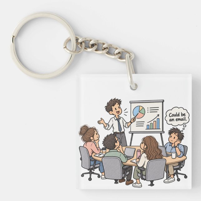 Funny team meeting key ring (Front)
