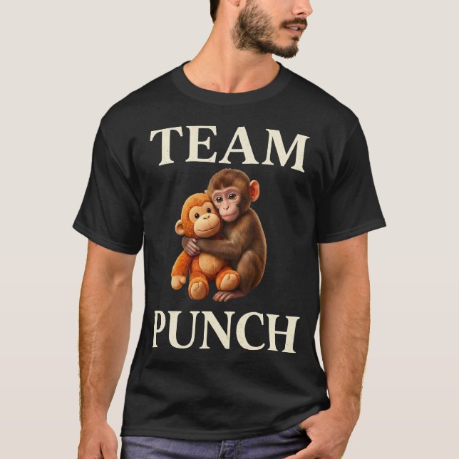 Funny Team Punch Cute Monkey Sarcastic Meme T-Shirt (Front)