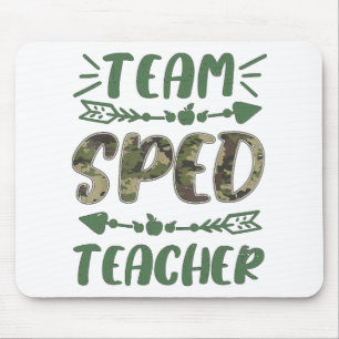 Funny Team Sped Teacher Camo Teacher Student Back  Mouse Pad