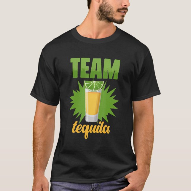Funny Team Tequila With Green Lime Salt Group Cost T-Shirt (Front)