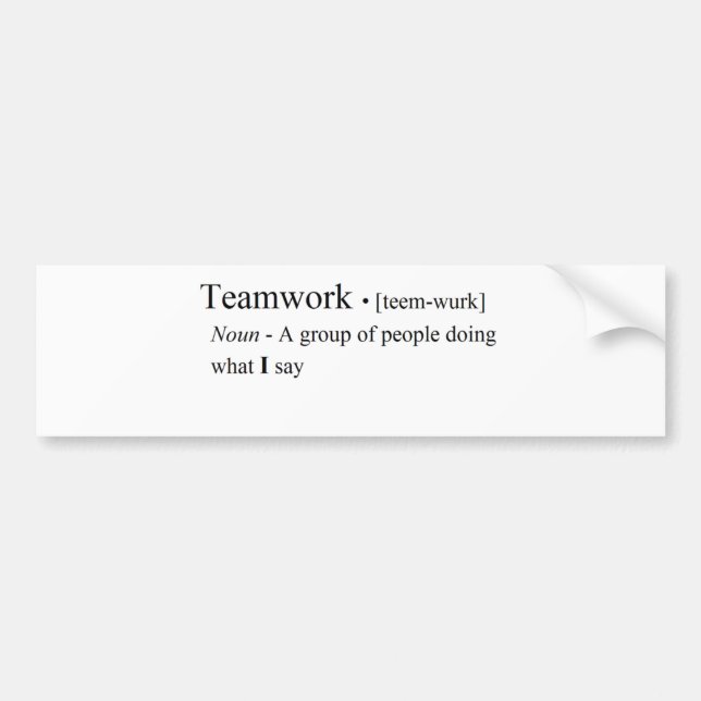 Funny Teamwork Products Bumper Sticker (Front)