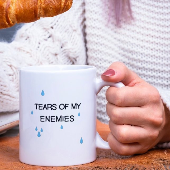 Funny Tears Of My Enemies Sarcastic Modern Two-Tone Coffee Mug (Creator Uploaded)