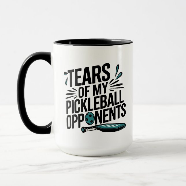 Funny Tears of my Pickleball Opponents Typography  Mug (Left)