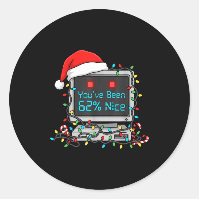 Funny Tech Christmas Geek Ai Holiday Humor Nerd Sh Classic Round Sticker (Front)