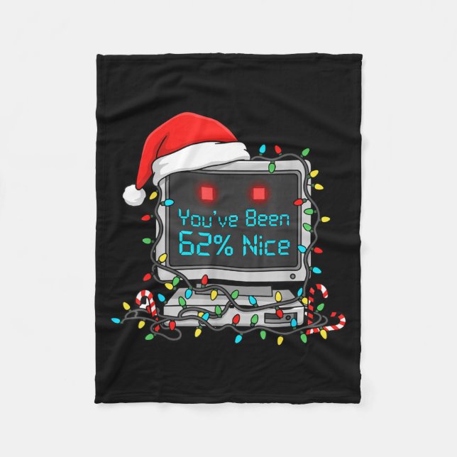 Funny Tech Christmas Geek Ai Holiday Humor Nerd Sh Fleece Blanket (Front)