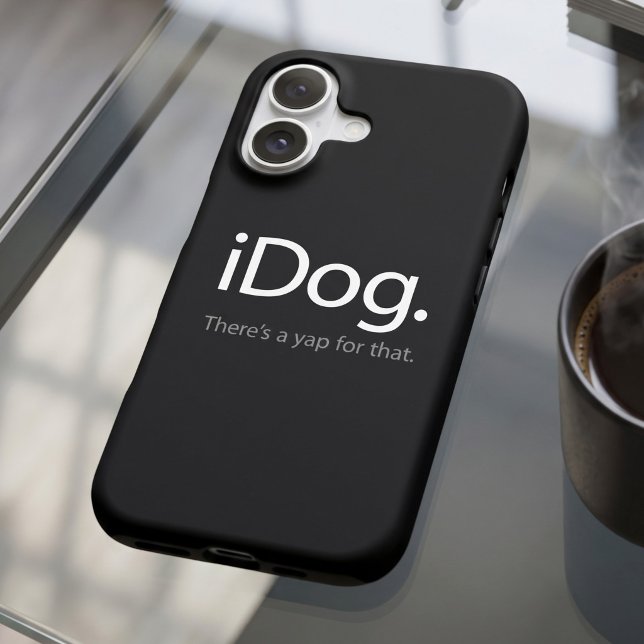 Funny  Tech Geek Dog Quote - iDog Barking Joke Case-Mate iPhone Case (Creator Uploaded)