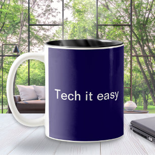 Funny Tech Humour Computer Programmer Monogrammed Two-Tone Coffee Mug