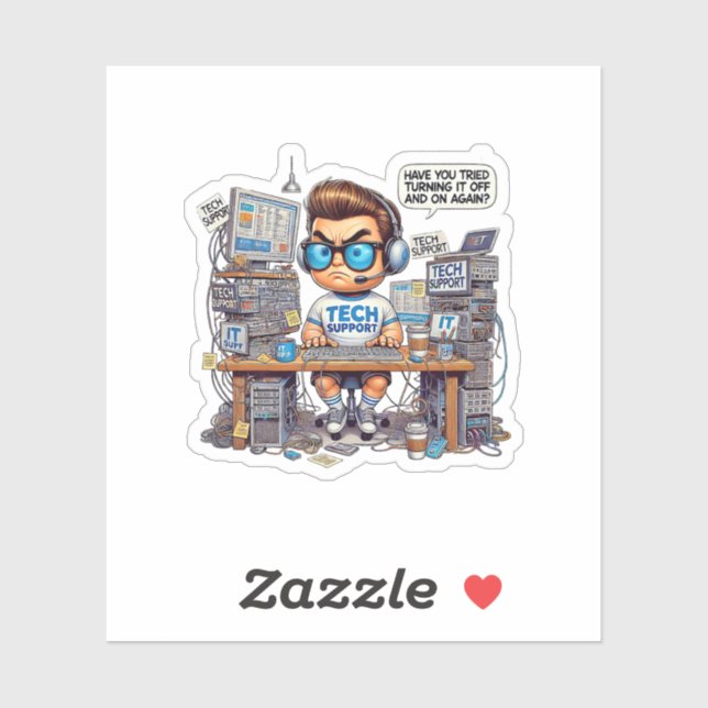 Funny Tech Support Cartoon (Sheet)