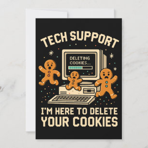 Funny Tech Support Delete Cookies  Thank You Card