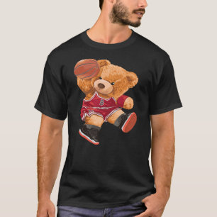 Funny Teddy Bear Basketball Slam Dunk Sport Cute C T-Shirt