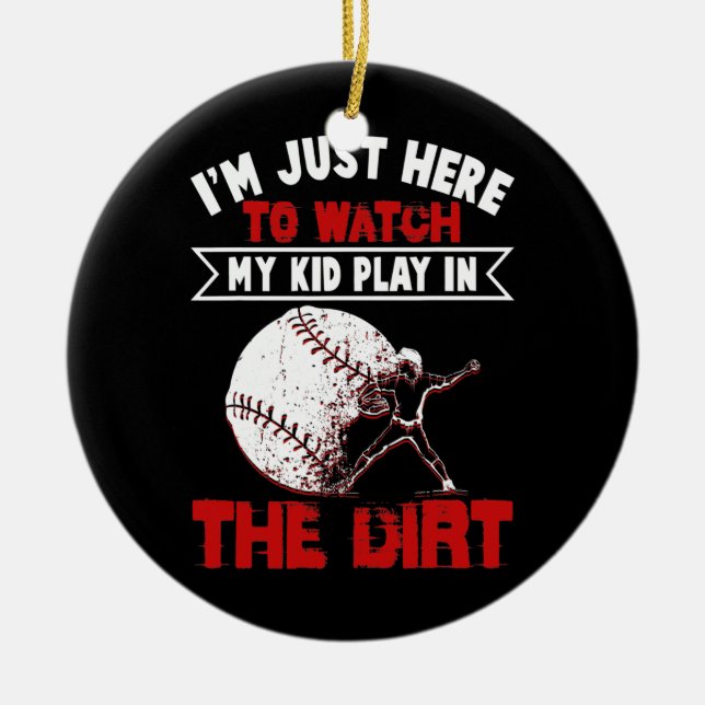 Funny Tee Ball Mum Baseball Game  Ceramic Ornament (Front)
