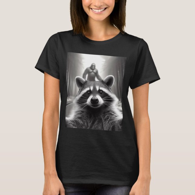 Funny Tee Ed Raccoon Selfie Bigfoot Gift Mens Wome (Front)