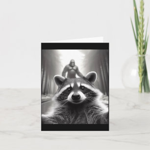 Funny Tee Ed Raccoon Selfie Bigfoot Gift Mens Wome Card