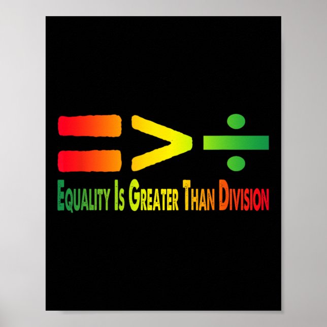 Funny Tee Juneteenth Equality Is Greater Than Divi Poster (Front)