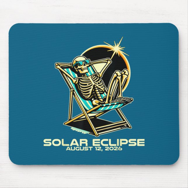 Funny Tee Skeleton Total Solar Eclipse Mouse Pad (Front)