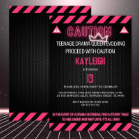 Funny Teen Drama Queen Birthday Party Invitation