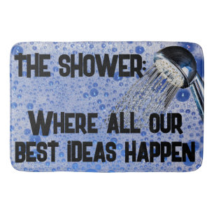 Funny Teen Shower All our best ideas happen here  Bath Mat