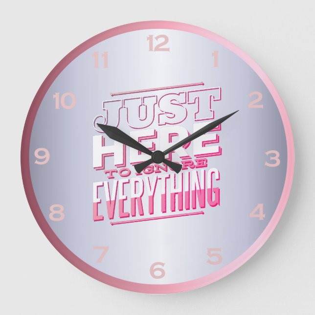 Funny Teenager Quote Girls Rose Gold Pink Bedroom  Large Clock (Front)