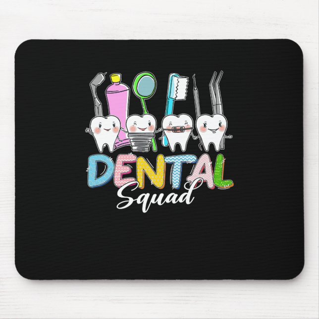 Funny Teeth Dental Squad Dentist Happy Easter Day Mouse Pad (Front)