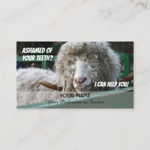 Funny teeth for dental experts against shame busin business card