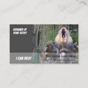Funny teeth for dental experts against shame busin business card