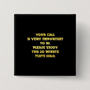 Funny Telephone Customer Service Joke 15 Cm Square Badge