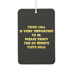 Funny Telephone Customer Service Joke Car Air Freshener