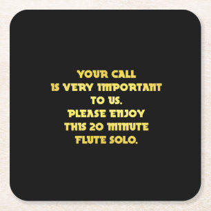 Funny Telephone Customer Service Joke Square Paper Coaster