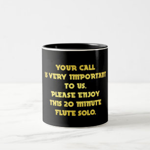Funny Telephone Customer Service Joke Two-Tone Coffee Mug