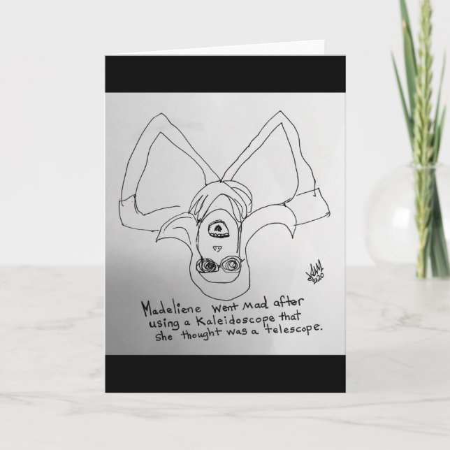 Funny Telescope Kaleidoscope Confusion Greeting Card (Front)