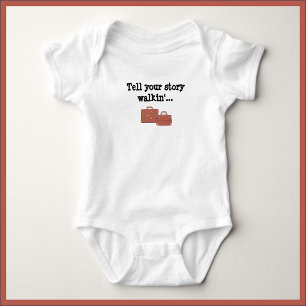 Funny Tell Your Story Walkin' One Piece Baby Bodysuit