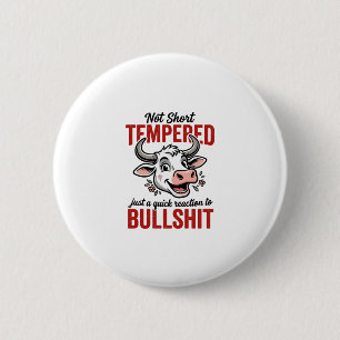 Funny Tempered Cow Vintage 6 Cm Round Badge