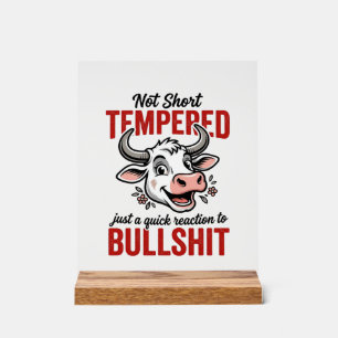 Funny Tempered Cow Vintage Acrylic Sign