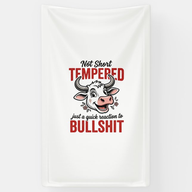 Funny Tempered Cow Vintage Banner (Vertical)