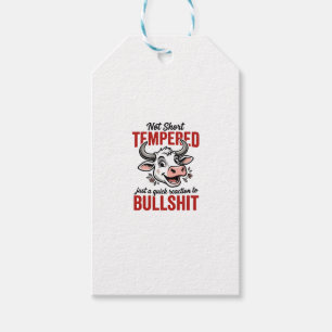 Funny Tempered Cow Vintage Gift Tags