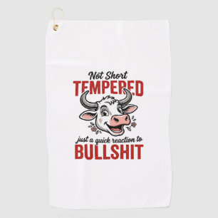 Funny Tempered Cow Vintage Golf Towel