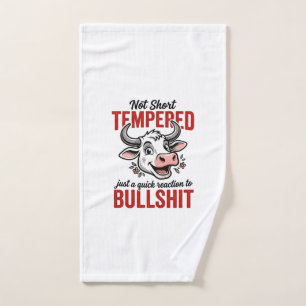 Funny Tempered Cow Vintage Hand Towel