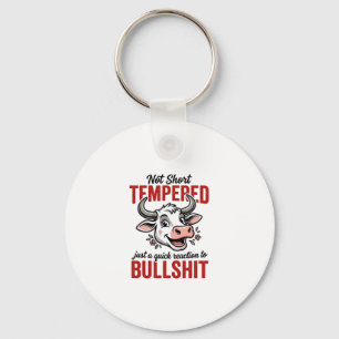 Funny Tempered Cow Vintage Key Ring