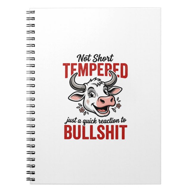 Funny Tempered Cow Vintage Notebook (Front)