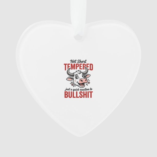 Funny Tempered Cow Vintage Ornament (Front)