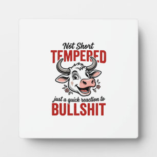 Funny Tempered Cow Vintage Plaque