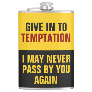 Funny Temptation custom monogram flask