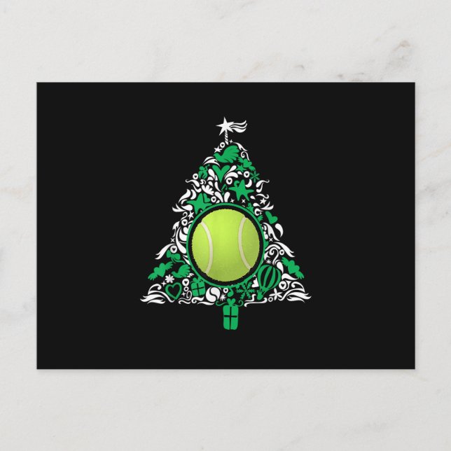 Funny Tennis Ball Christmas Tree Decorations Xmas Postcard (Front)