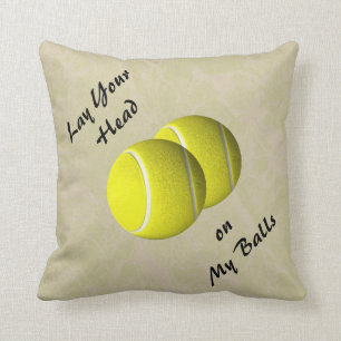 Funny Tennis Ball Mojo Throw Pillow
