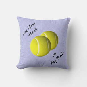 Funny Tennis Ball Sport Mojo Throw Pillow
