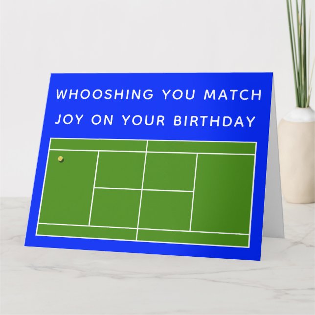 Funny Tennis Birthday Card (Front)