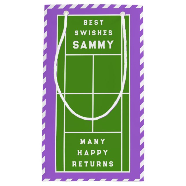 Funny Tennis Birthday Small Gift Bag (Front)