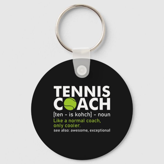 Funny Tennis Coach Definition Tennis Racket Player Key Ring (Front)