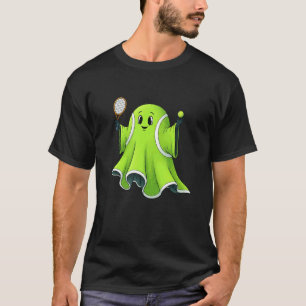 Funny Tennis Ghost Pumpkin Boo Halloween Kids Mens T-Shirt
