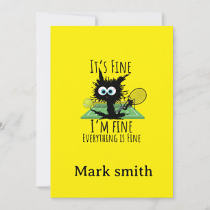 Funny Tennis It’s Fine I’m Fine Birthday Invitation